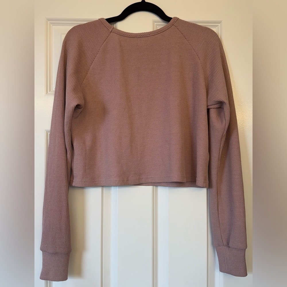 Lovers & Friends Dusty Rose/ Pink Waffle Knit Lounge Set Size Medium - Picture 4 of 14